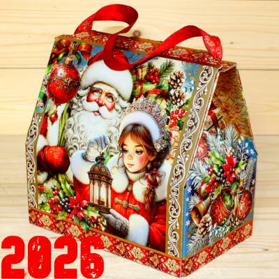 Подарок от Деда Мороза со сладостями детям на Новый Год 2026